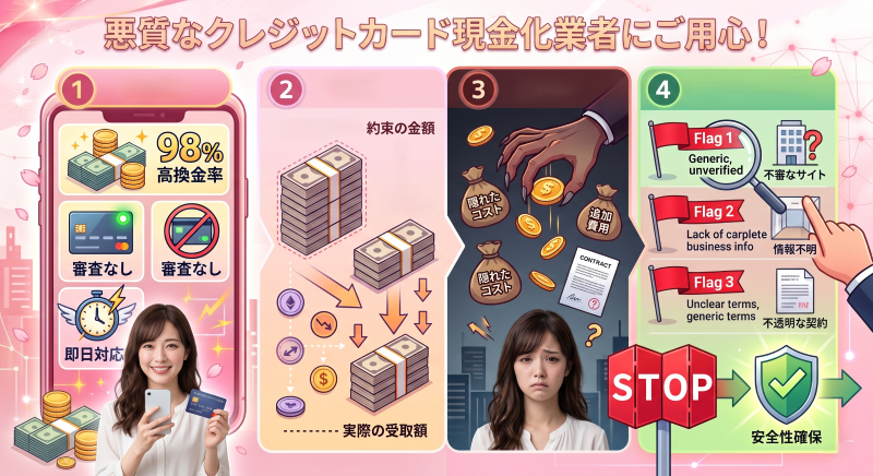 クレジットカード現金化で悪質な業者の見分け方